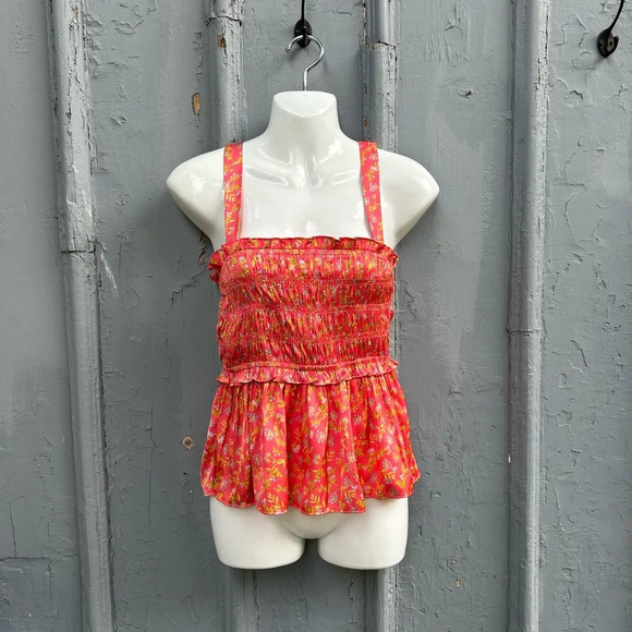 J Crew Smocked featherweight satin tank top, BNWT, size M - Picture 3 of 10